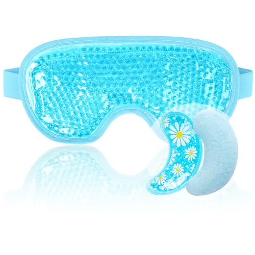 Cooling Eye Mask for After Surgery, Pad and Mask Set, Blue